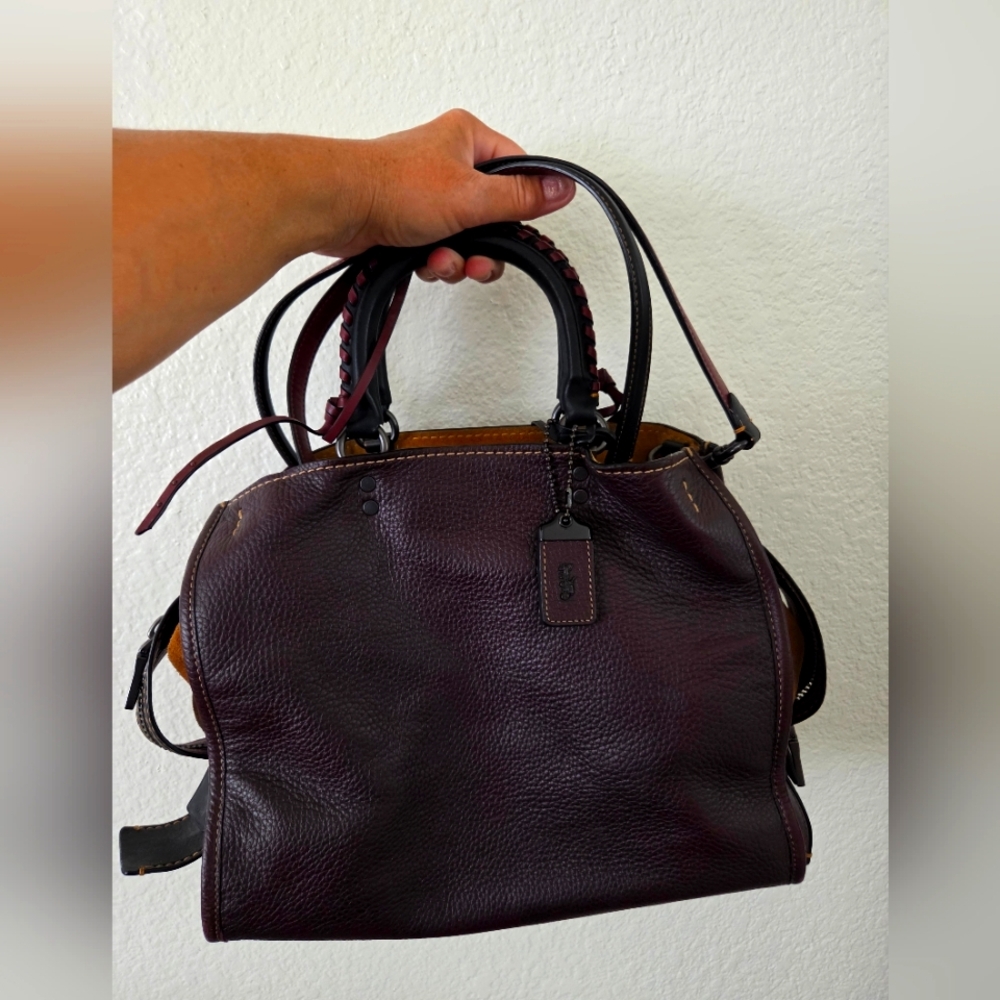 Coach Rogye 1941 Exc Condition Elegant Burgundy Leather Handbag Oxblood Color